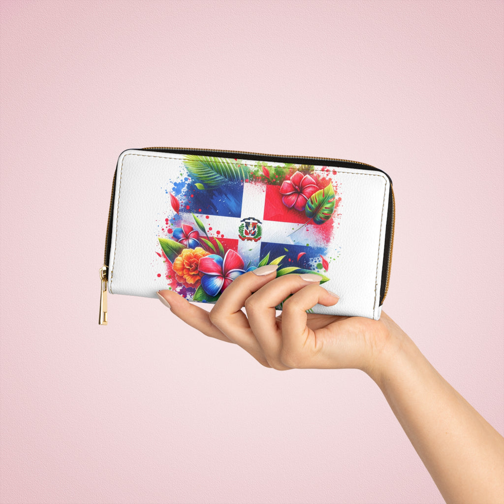 Dominican Zipper Wallet — Patriotic DR Flag Travel Wallet