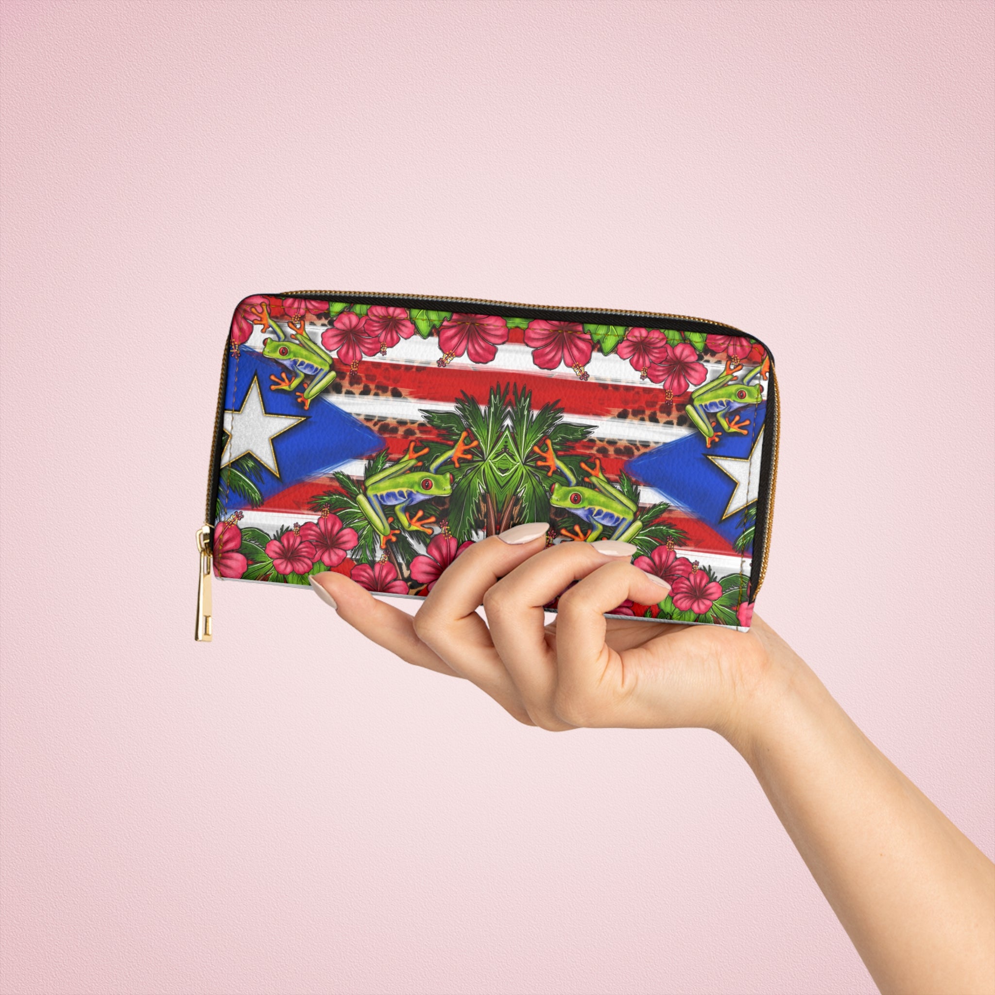 Puerto Rico Zipper Wallet — Island Flag Design